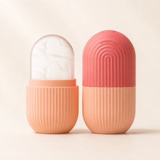 Sova Ice Roller skincare tool on soft neutral background