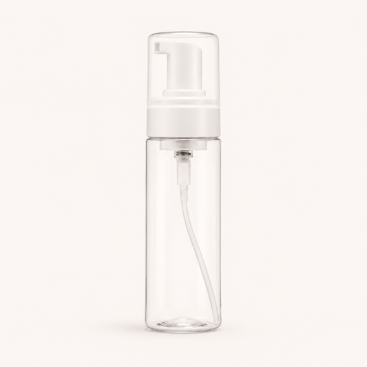 Sova Foam Cleanser Bottle on soft neutral background